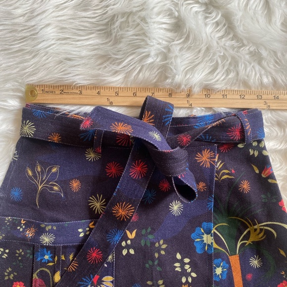 The Kit Navy Blue Whimsy Woodsie Cottagecore High Waisted Tie Cargo Skirt Size S - Picture 12 of 13